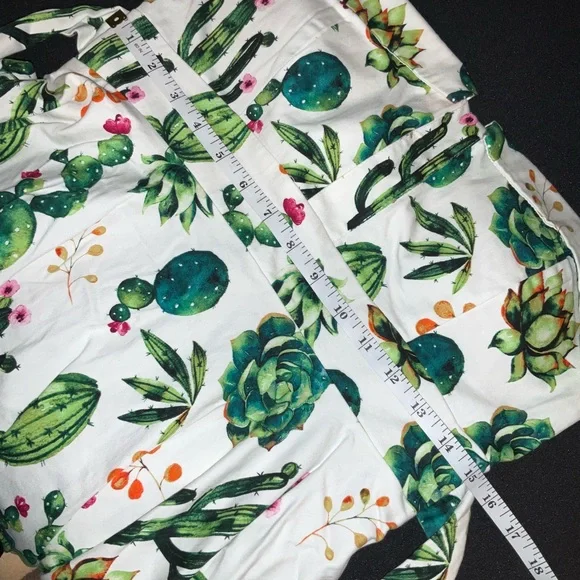 Modcloth White and Green Sundress Sleeveless Fit and Flare - Picture 8 of 9